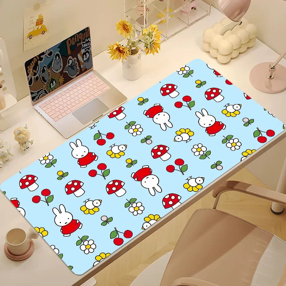 Cartoon Bunny Rabbit Cute M- N-Nijntje Non-Slip Lockedge Thickened Desktop Mousepad Large Comfort Gaming Office Student