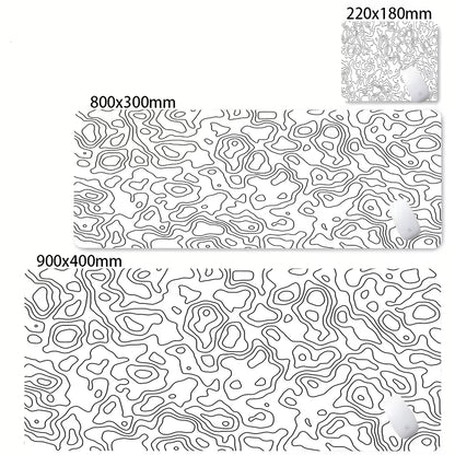 XXL Desk Mat Black and White Strata Liquid Mousepad Large Abstract Mouse Pad Gaming Deskmat with Lockedge Office Non-Slip Carpet