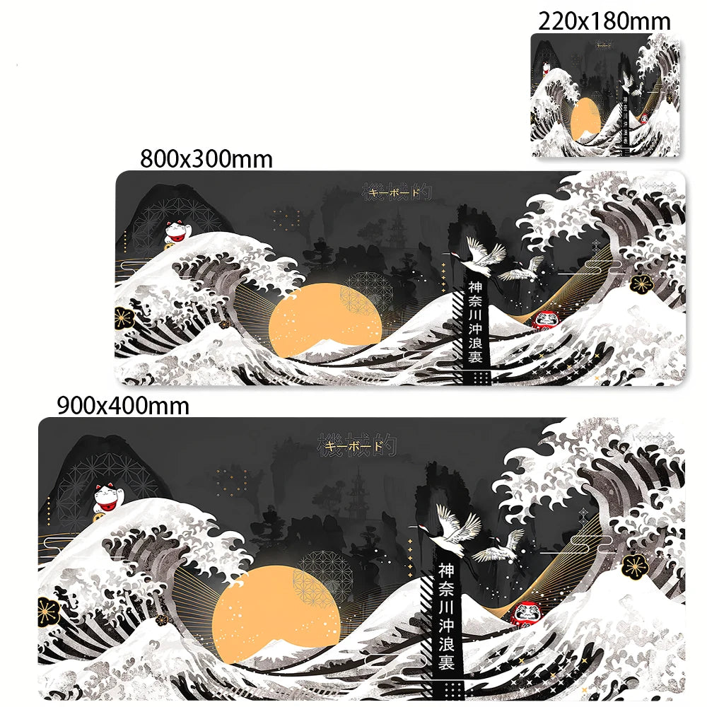 Minimalist White Mouse Mat Large Mousepad Japan Great Wave Mousepads Keyboard Mat XXL Deskpad Pc HD Desk Mats Company Mouse Pad