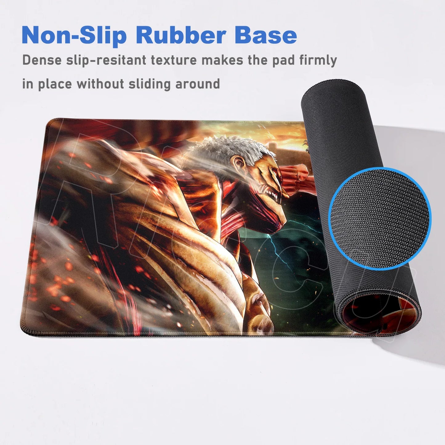 Attack on Titan Gaming Mouse Pad Anime Table Mat Large Computer Accessories Gamer Non-Slip Keyboard Mause Office Laptops Desktop