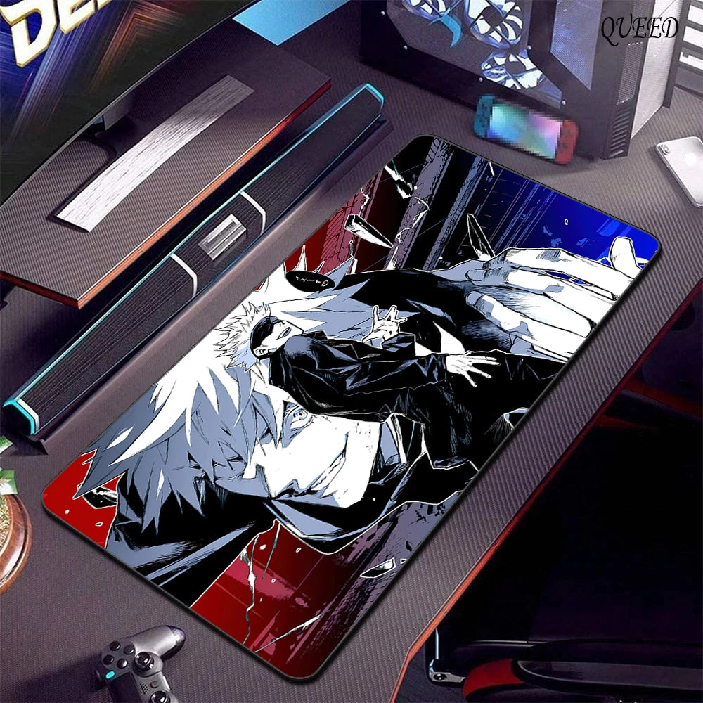 Large Gaming Mouse Pad Jujutsu Kaisen Gojo Satoru Mousepad Lockedge Thickened Computer Keyboard Desk Mat Rubber anti Slip Mats
