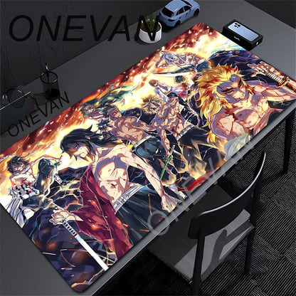 Anime Demon Slayer Muichiro Mousepad Keyboard Computer Office Table Mats XXL Rubber Anti-Slip Gaming Keyboard Mat 400X900Mm