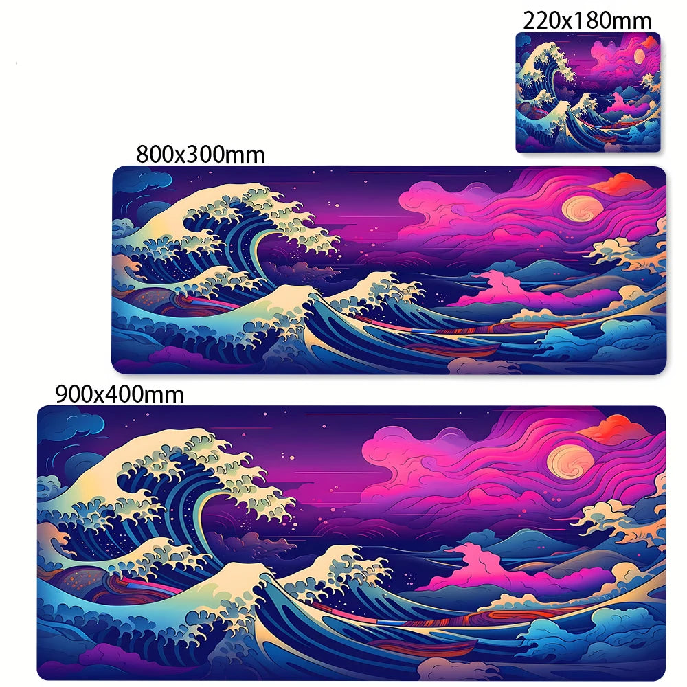 Minimalist White Mouse Mat Large Mousepad Japan Great Wave Mousepads Keyboard Mat XXL Deskpad Pc HD Desk Mats Company Mouse Pad