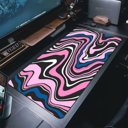 XXL Black and White Strata Liquid 900X400 Mouse Pad Computer Laptop Anime Keyboard Mouse Mat Large Mousepad Keyboards Desk Mat