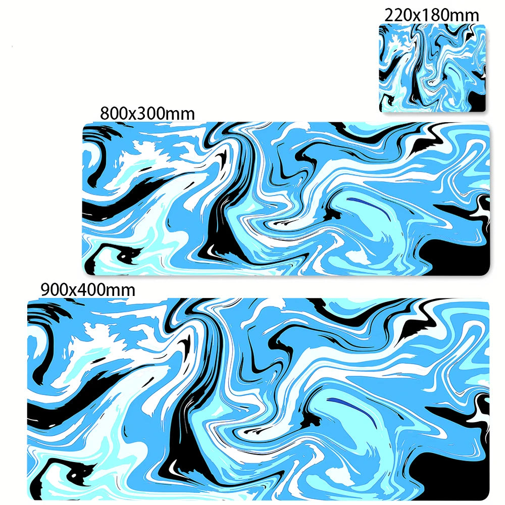 XXL Black and White Strata Liquid 900X400 Mouse Pad Computer Laptop Anime Keyboard Mouse Mat Large Mousepad Keyboards Desk Mat