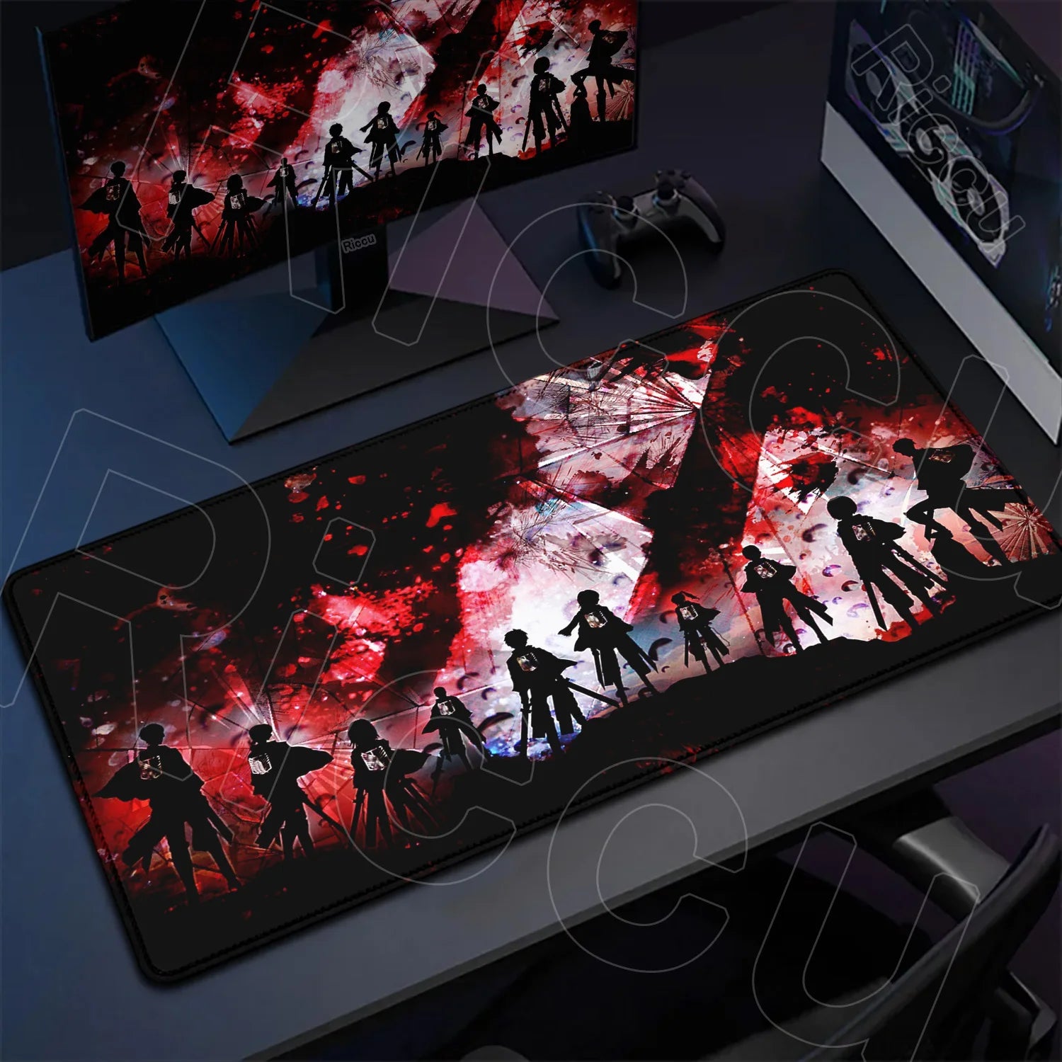 Attack on Titan Gaming Mouse Pad Anime Table Mat Large Computer Accessories Gamer Non-Slip Keyboard Mause Office Laptops Desktop