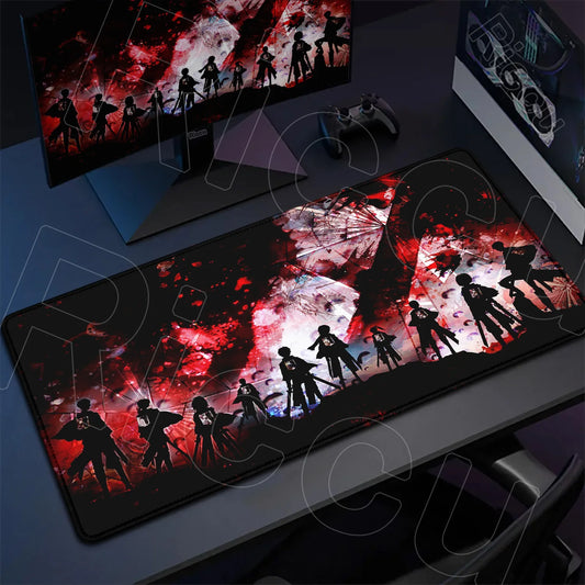 Attack on Titan Gaming Mouse Pad Anime Table Mat Large Computer Accessories Gamer Non-Slip Keyboard Mause Office Laptops Desktop