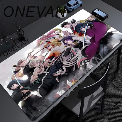 Anime Demon Slayer Muichiro Mousepad Keyboard Computer Office Table Mats XXL Rubber Anti-Slip Gaming Keyboard Mat 400X900Mm