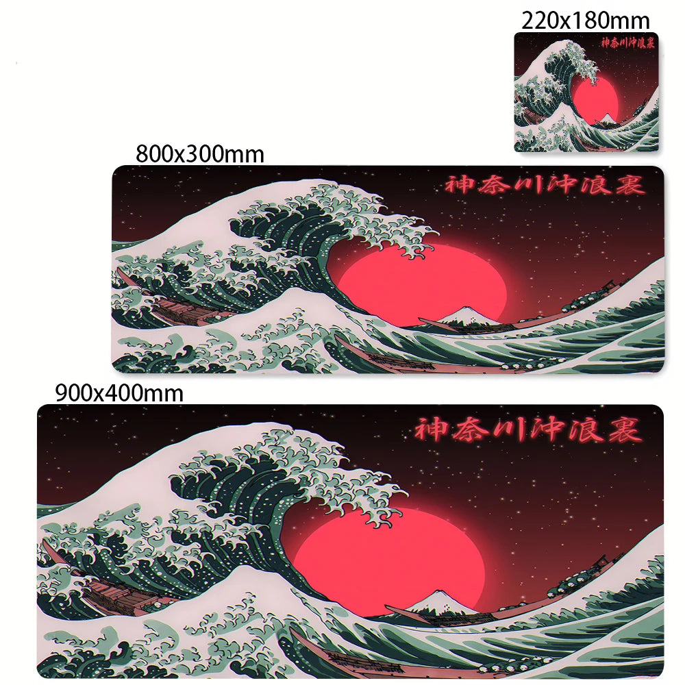Minimalist White Mouse Mat Large Mousepad Japan Great Wave Mousepads Keyboard Mat XXL Deskpad Pc HD Desk Mats Company Mouse Pad