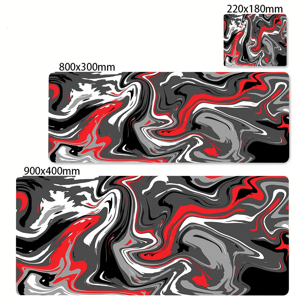 XXL Black and White Strata Liquid 900X400 Mouse Pad Computer Laptop Anime Keyboard Mouse Mat Large Mousepad Keyboards Desk Mat