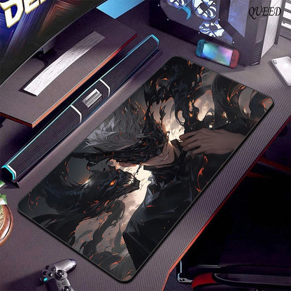 Large Gaming Mouse Pad Jujutsu Kaisen Gojo Satoru Mousepad Lockedge Thickened Computer Keyboard Desk Mat Rubber anti Slip Mats