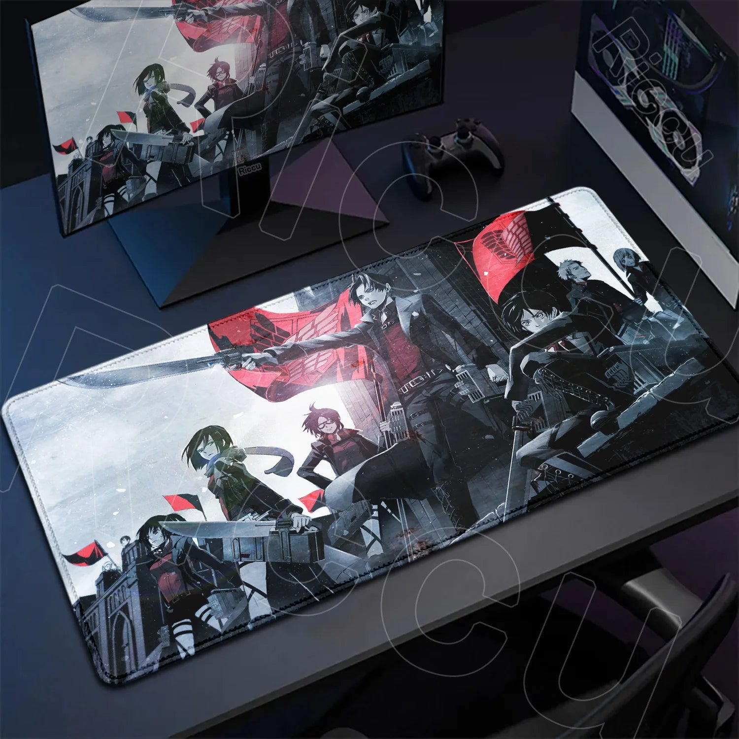 Attack on Titan Gaming Mouse Pad Anime Table Mat Large Computer Accessories Gamer Non-Slip Keyboard Mause Office Laptops Desktop
