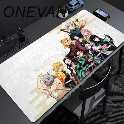 Anime Demon Slayer Muichiro Mousepad Keyboard Computer Office Table Mats XXL Rubber Anti-Slip Gaming Keyboard Mat 400X900Mm