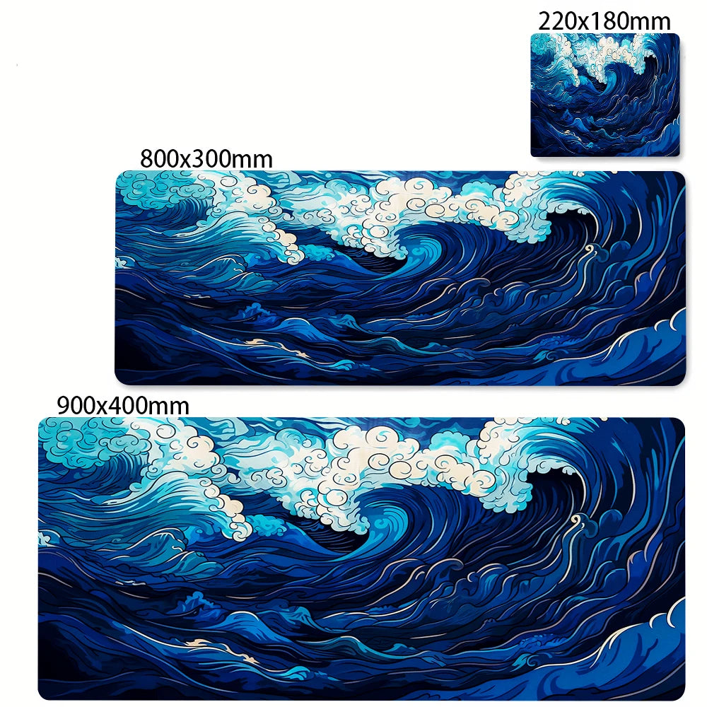 Minimalist White Mouse Mat Large Mousepad Japan Great Wave Mousepads Keyboard Mat XXL Deskpad Pc HD Desk Mats Company Mouse Pad