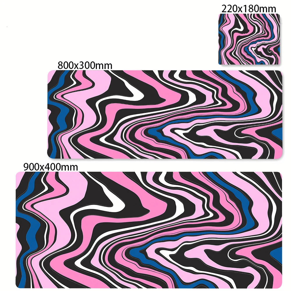XXL Black and White Strata Liquid 900X400 Mouse Pad Computer Laptop Anime Keyboard Mouse Mat Large Mousepad Keyboards Desk Mat