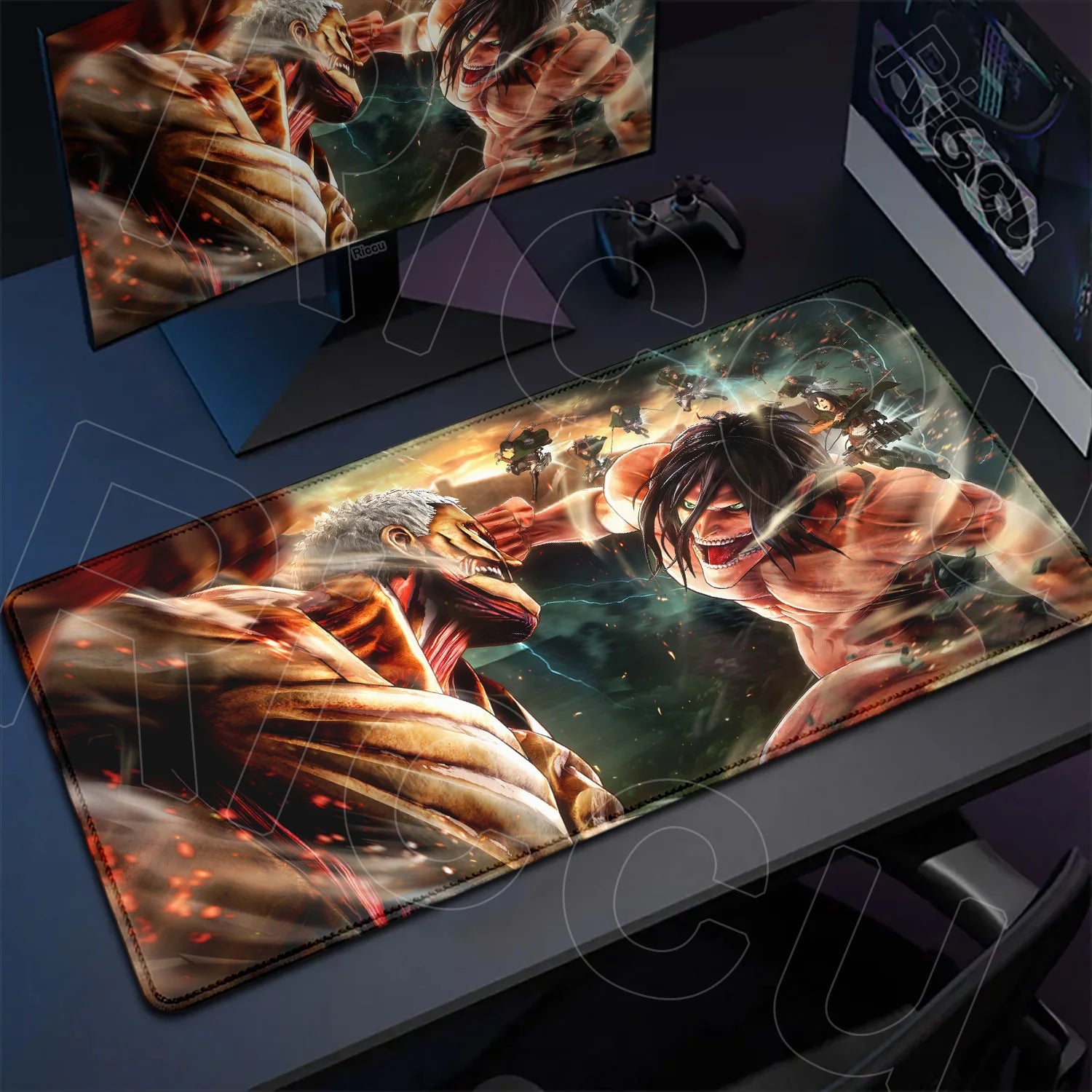 Attack on Titan Gaming Mouse Pad Anime Table Mat Large Computer Accessories Gamer Non-Slip Keyboard Mause Office Laptops Desktop