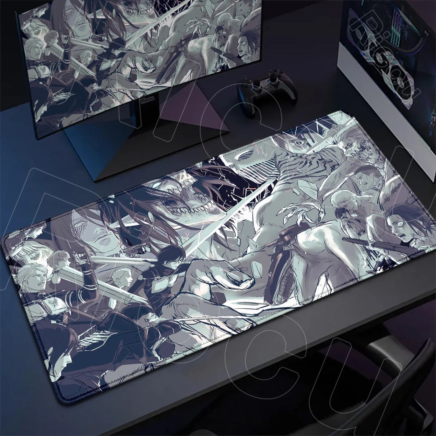Attack on Titan Gaming Mouse Pad Anime Table Mat Large Computer Accessories Gamer Non-Slip Keyboard Mause Office Laptops Desktop