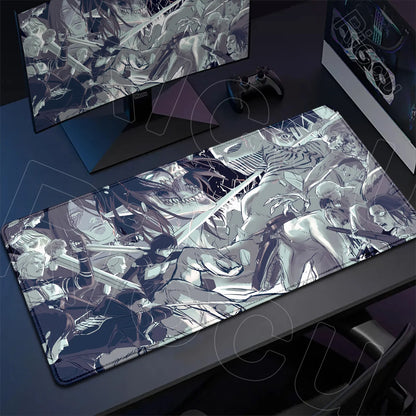 Attack on Titan Gaming Mouse Pad Anime Table Mat Large Computer Accessories Gamer Non-Slip Keyboard Mause Office Laptops Desktop