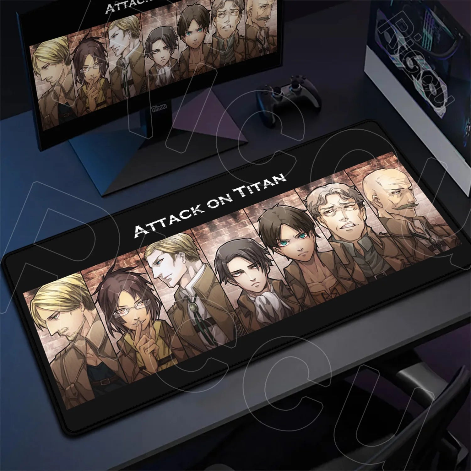 Attack on Titan Gaming Mouse Pad Anime Table Mat Large Computer Accessories Gamer Non-Slip Keyboard Mause Office Laptops Desktop