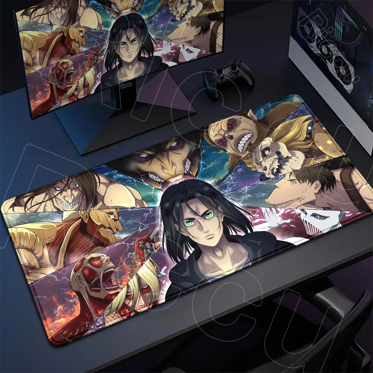 Attack on Titan Gaming Mouse Pad Anime Table Mat Large Computer Accessories Gamer Non-Slip Keyboard Mause Office Laptops Desktop