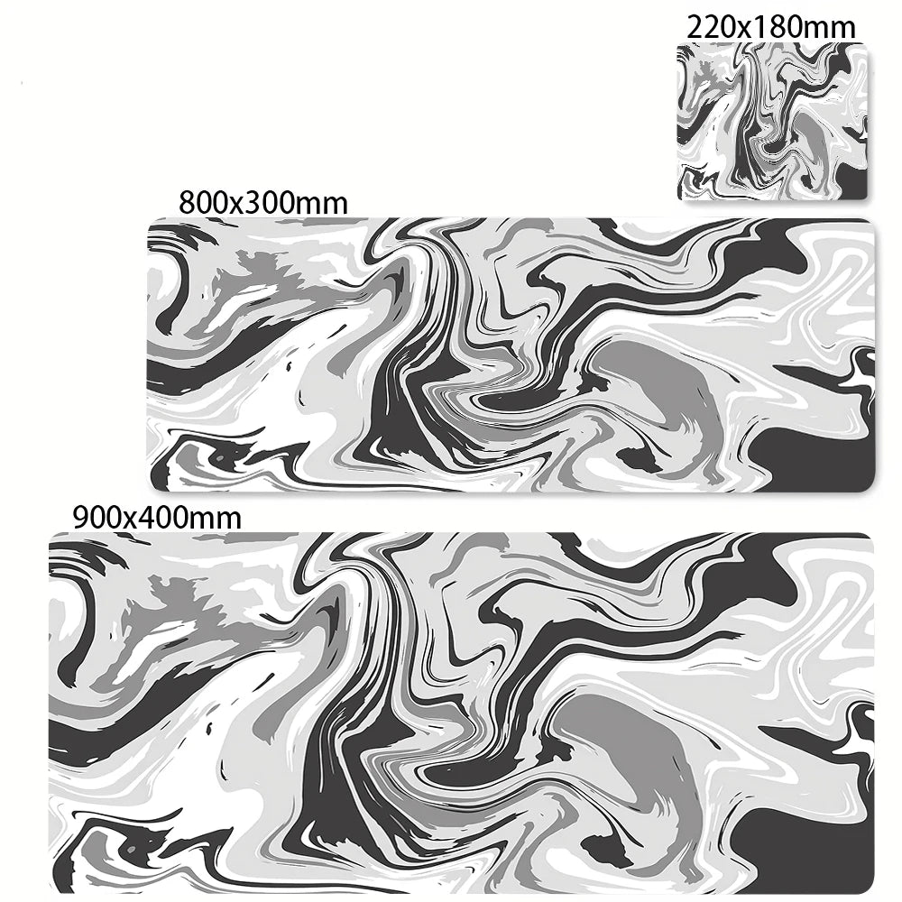 XXL Black and White Strata Liquid 900X400 Mouse Pad Computer Laptop Anime Keyboard Mouse Mat Large Mousepad Keyboards Desk Mat