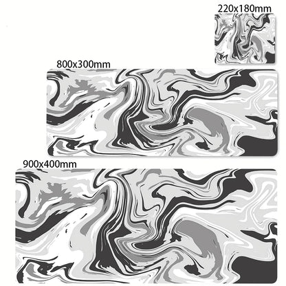 XXL Black and White Strata Liquid 900X400 Mouse Pad Computer Laptop Anime Keyboard Mouse Mat Large Mousepad Keyboards Desk Mat
