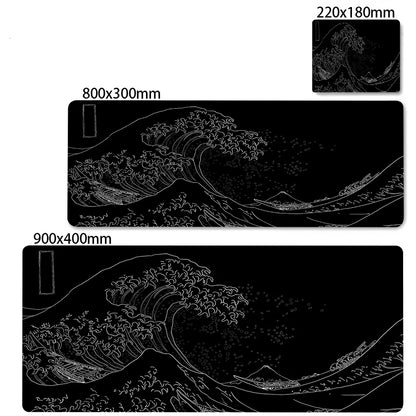 Minimalist White Mouse Mat Large Mousepad Japan Great Wave Mousepads Keyboard Mat XXL Deskpad Pc HD Desk Mats Company Mouse Pad