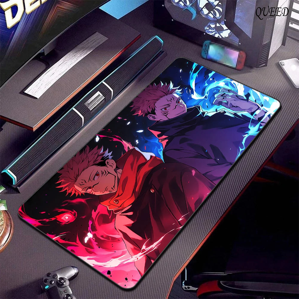 Large Gaming Mouse Pad Jujutsu Kaisen Gojo Satoru Mousepad Lockedge Thickened Computer Keyboard Desk Mat Rubber anti Slip Mats