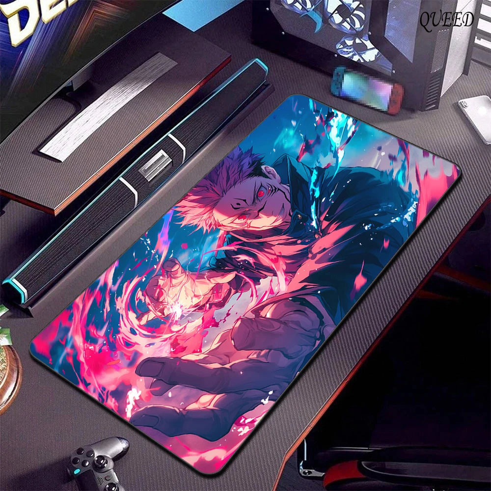 Large Gaming Mouse Pad Jujutsu Kaisen Gojo Satoru Mousepad Lockedge Thickened Computer Keyboard Desk Mat Rubber anti Slip Mats