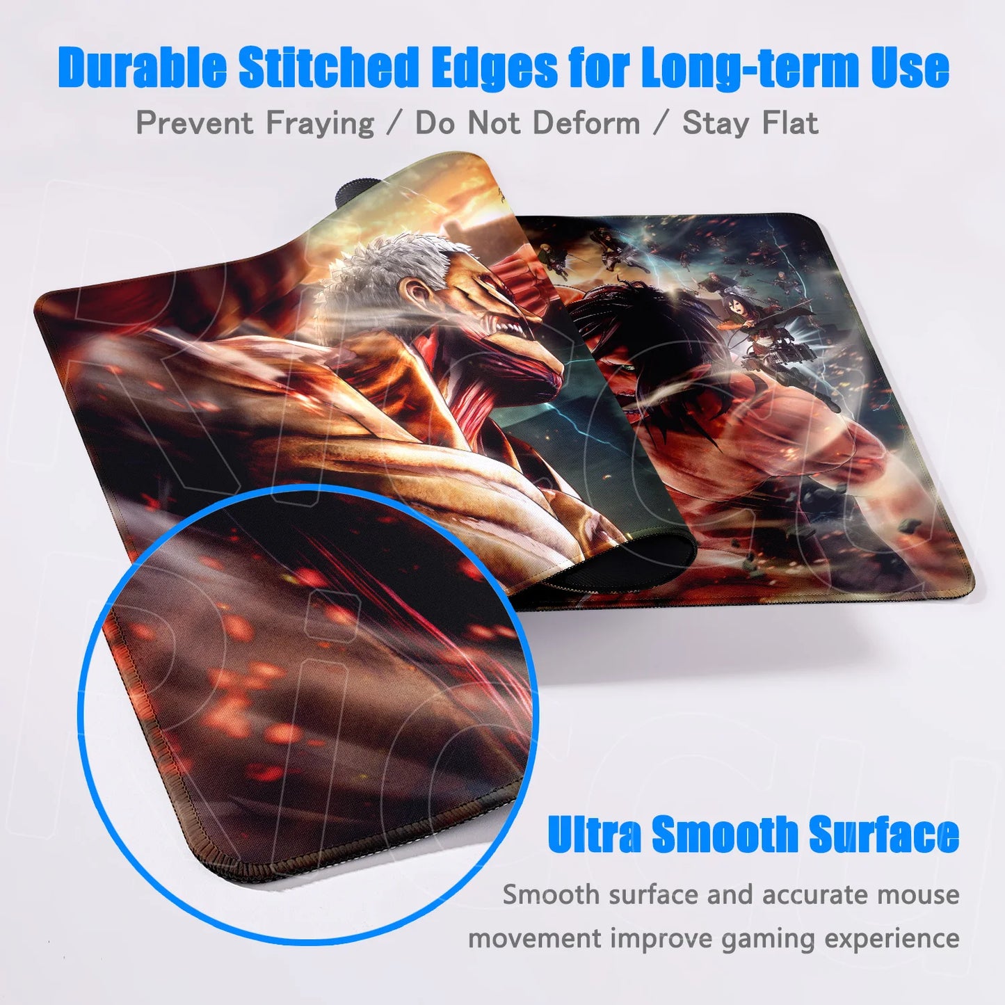 Attack on Titan Gaming Mouse Pad Anime Table Mat Large Computer Accessories Gamer Non-Slip Keyboard Mause Office Laptops Desktop