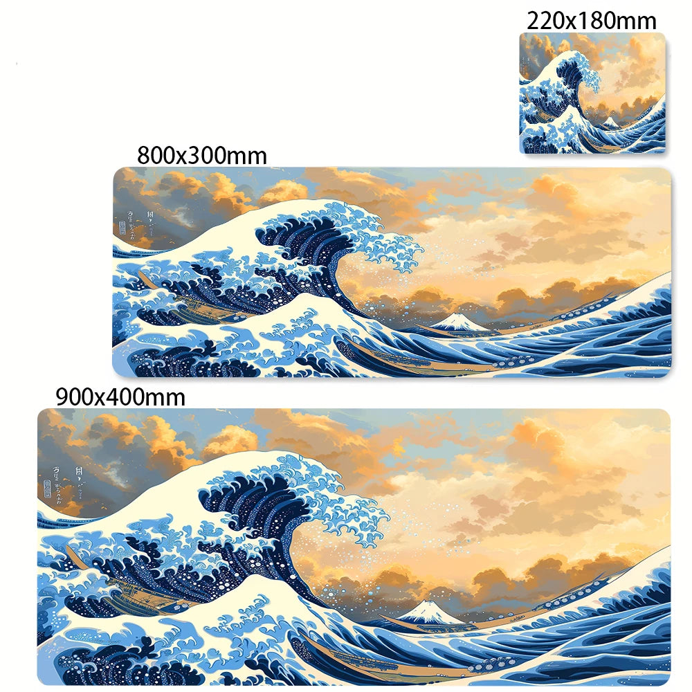 Minimalist White Mouse Mat Large Mousepad Japan Great Wave Mousepads Keyboard Mat XXL Deskpad Pc HD Desk Mats Company Mouse Pad