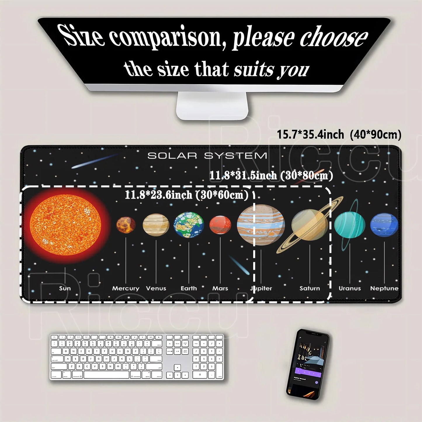 Mouse Pad XXL Anime Gamer Mousepad Laptop Universe Space Solar System HD Print PC Gaming Offices Accessories Keyboard Desk Mat