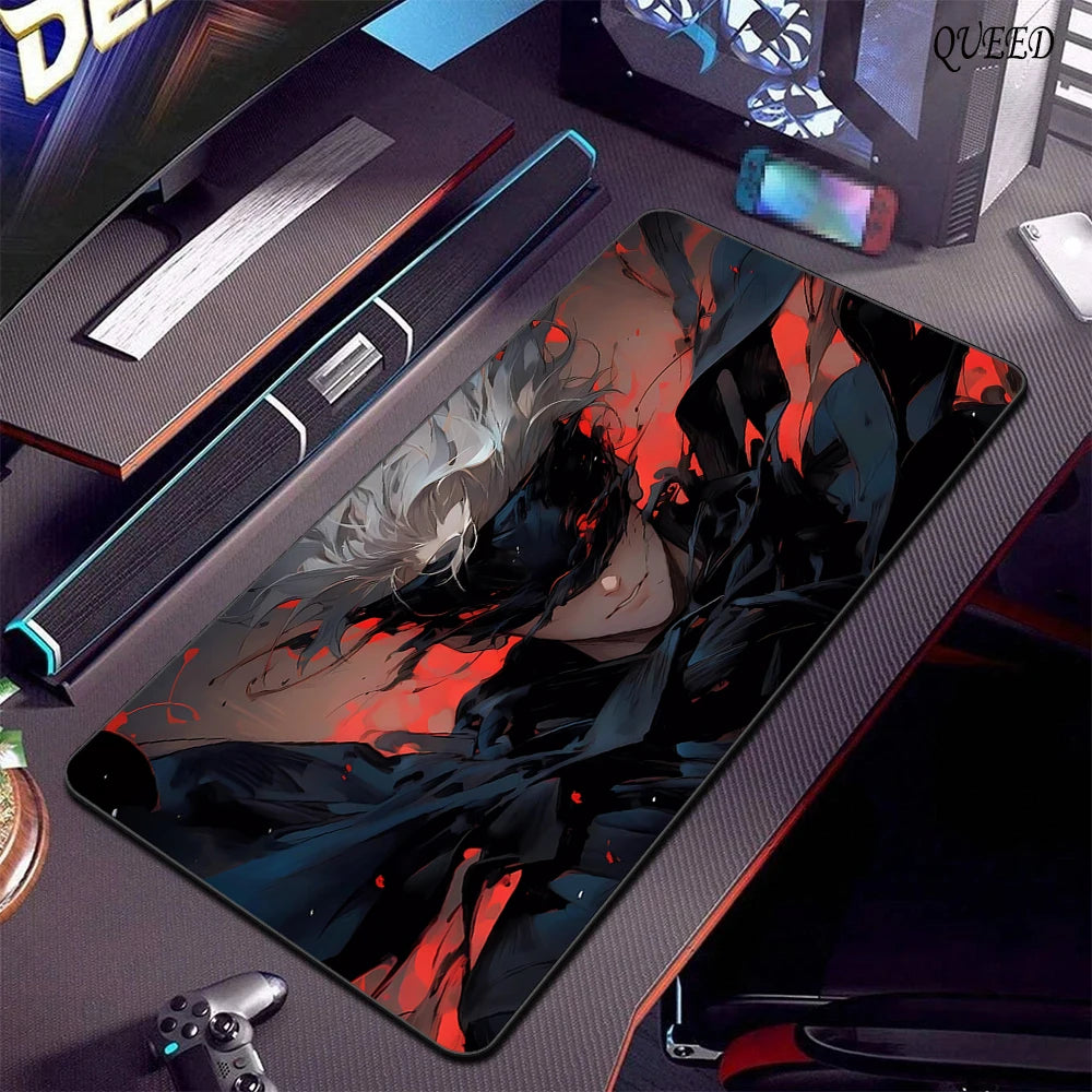 Large Gaming Mouse Pad Jujutsu Kaisen Gojo Satoru Mousepad Lockedge Thickened Computer Keyboard Desk Mat Rubber anti Slip Mats