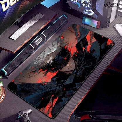 Large Gaming Mouse Pad Jujutsu Kaisen Gojo Satoru Mousepad Lockedge Thickened Computer Keyboard Desk Mat Rubber anti Slip Mats