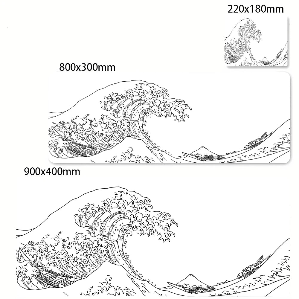 Minimalist White Mouse Mat Large Mousepad Japan Great Wave Mousepads Keyboard Mat XXL Deskpad Pc HD Desk Mats Company Mouse Pad