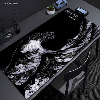 Minimalist White Mouse Mat Large Mousepad Japan Great Wave Mousepads Keyboard Mat XXL Deskpad Pc HD Desk Mats Company Mouse Pad