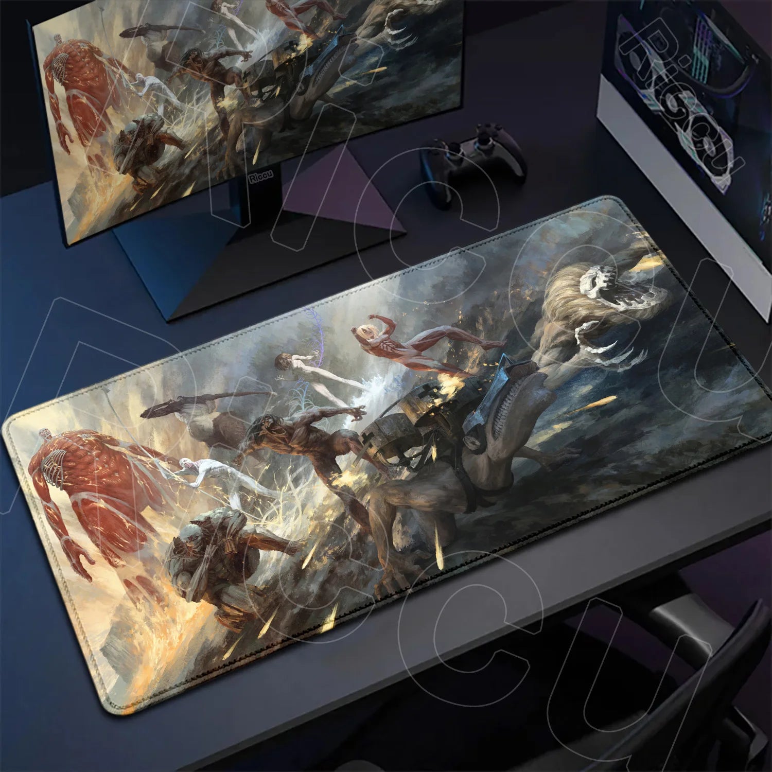 Attack on Titan Gaming Mouse Pad Anime Table Mat Large Computer Accessories Gamer Non-Slip Keyboard Mause Office Laptops Desktop