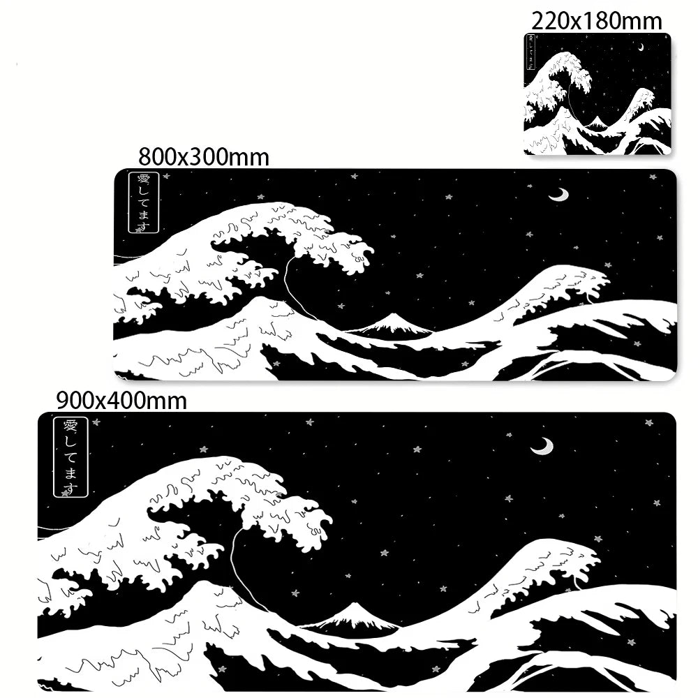 Minimalist White Mouse Mat Large Mousepad Japan Great Wave Mousepads Keyboard Mat XXL Deskpad Pc HD Desk Mats Company Mouse Pad