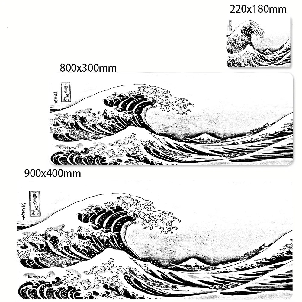 Minimalist White Mouse Mat Large Mousepad Japan Great Wave Mousepads Keyboard Mat XXL Deskpad Pc HD Desk Mats Company Mouse Pad