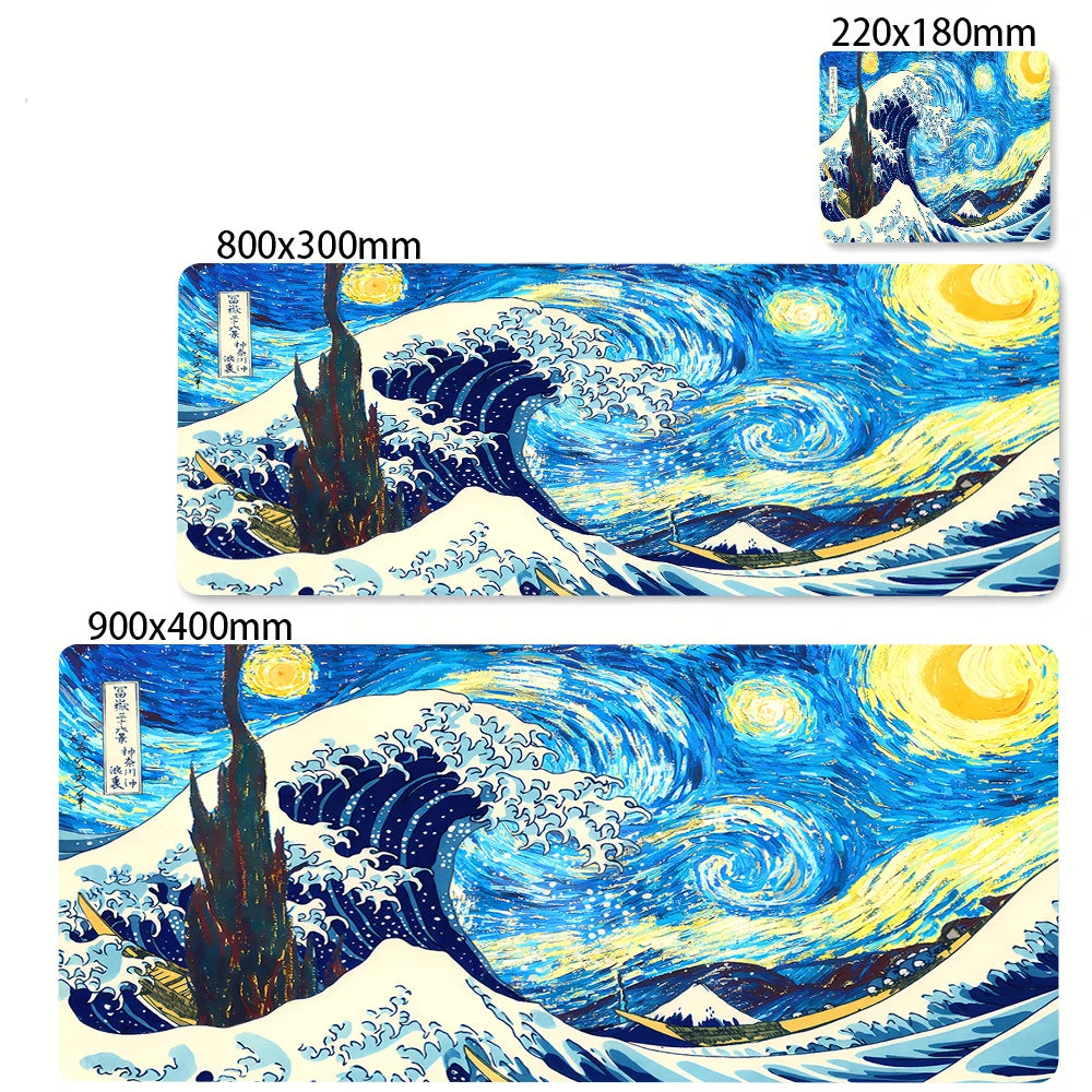 Minimalist White Mouse Mat Large Mousepad Japan Great Wave Mousepads Keyboard Mat XXL Deskpad Pc HD Desk Mats Company Mouse Pad