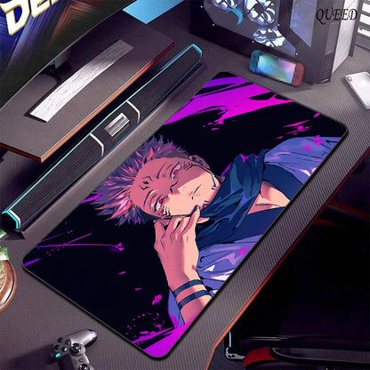Large Gaming Mouse Pad Jujutsu Kaisen Gojo Satoru Mousepad Lockedge Thickened Computer Keyboard Desk Mat Rubber anti Slip Mats