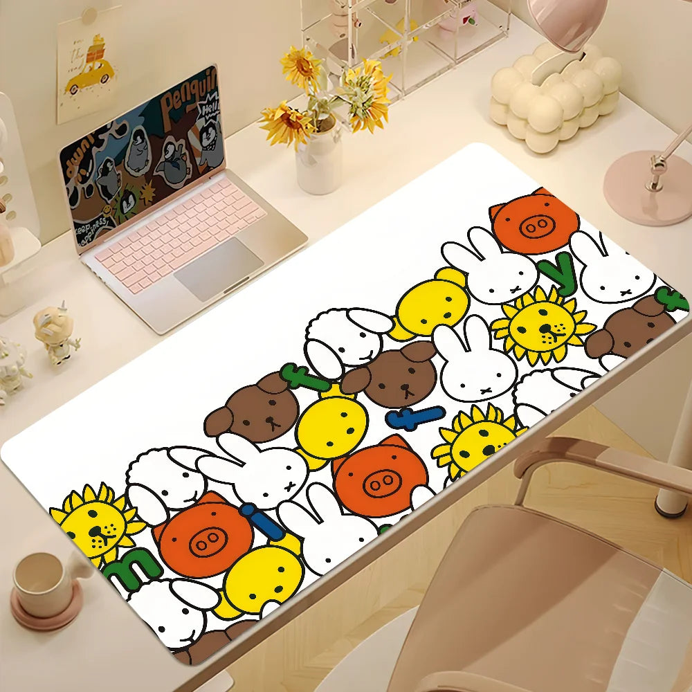 Cartoon Bunny Rabbit Cute M- N-Nijntje Non-Slip Lockedge Thickened Desktop Mousepad Large Comfort Gaming Office Student