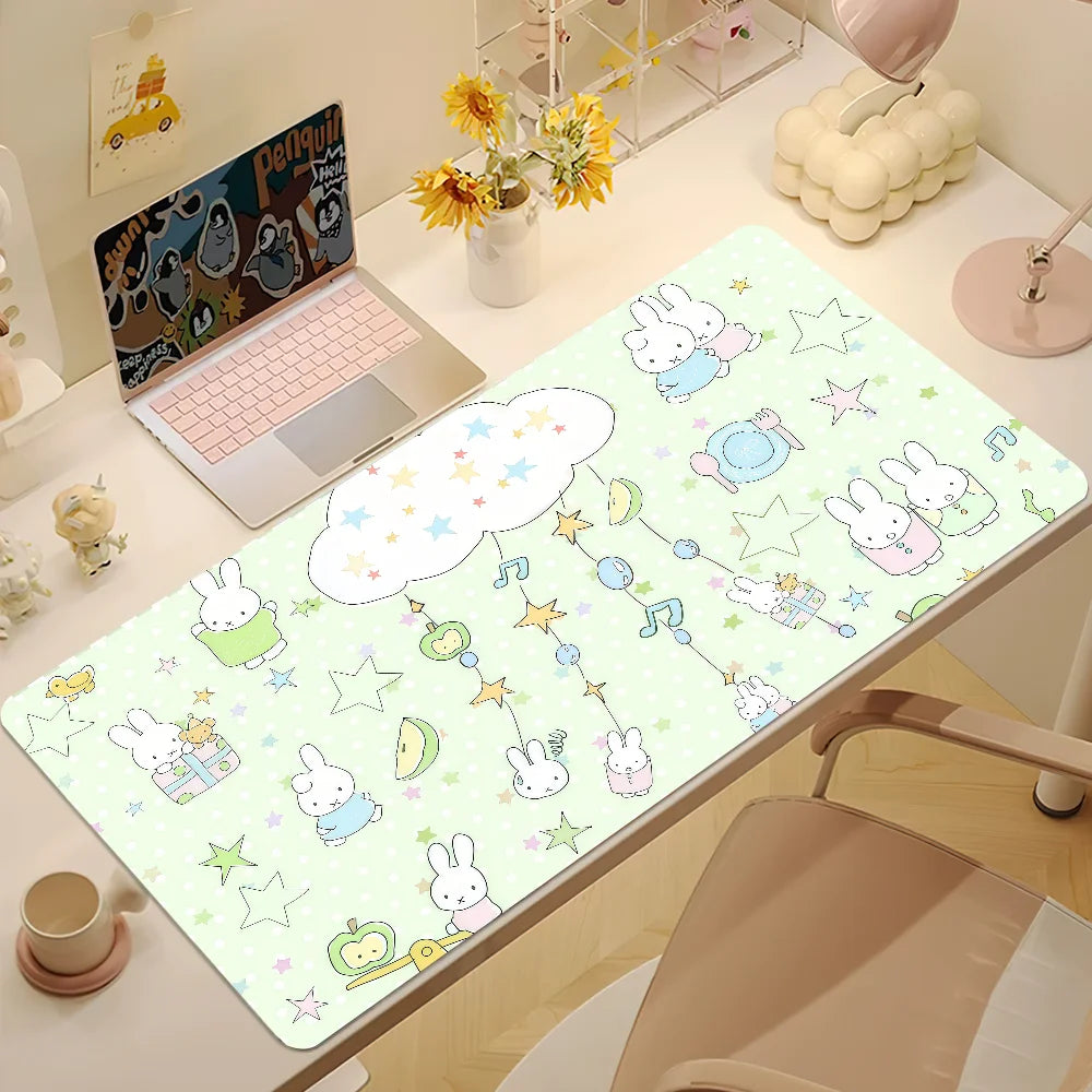 Cartoon Bunny Rabbit Cute M- N-Nijntje Non-Slip Lockedge Thickened Desktop Mousepad Large Comfort Gaming Office Student