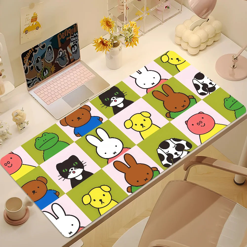 Cartoon Bunny Rabbit Cute M- N-Nijntje Non-Slip Lockedge Thickened Desktop Mousepad Large Comfort Gaming Office Student